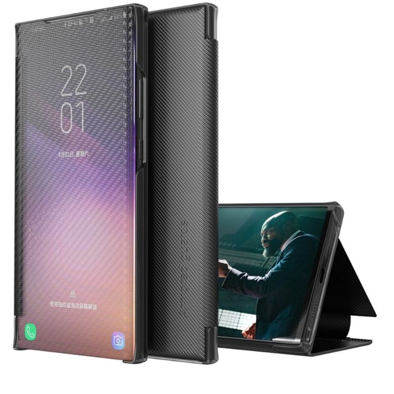 Läderfodral För Samsung Galaxy A52 5G / A52 4G / A52s 5G Folio-fodral Kolfiber