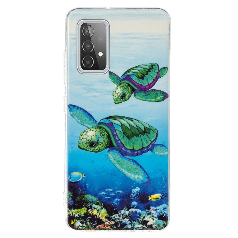 Mobilskal För Samsung Galaxy A52 5G / A52 4G / A52s 5G Fluorescerande Sköldpaddor