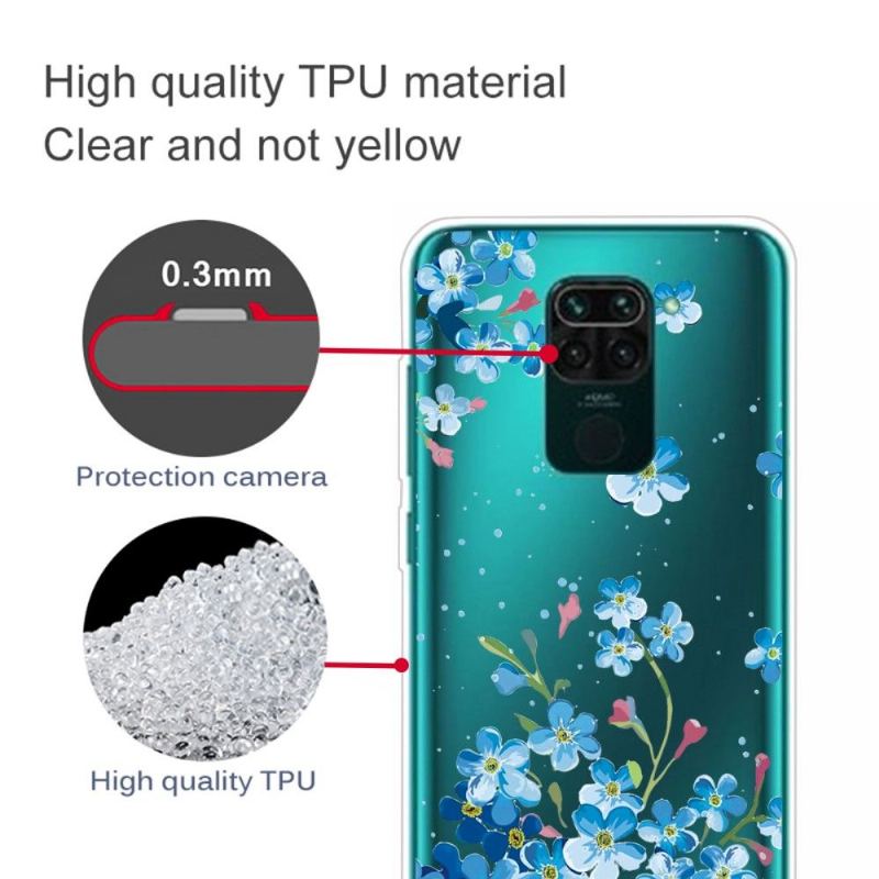 Skal För Xiaomi Redmi Note 9 Blå Blommor