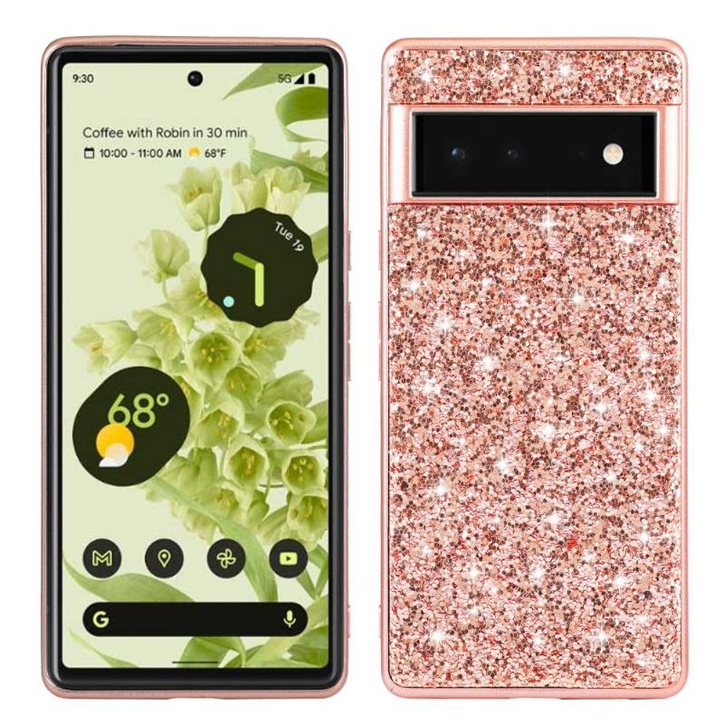 Skal För Google Pixel 6 Pro Glamorösa Paljetter