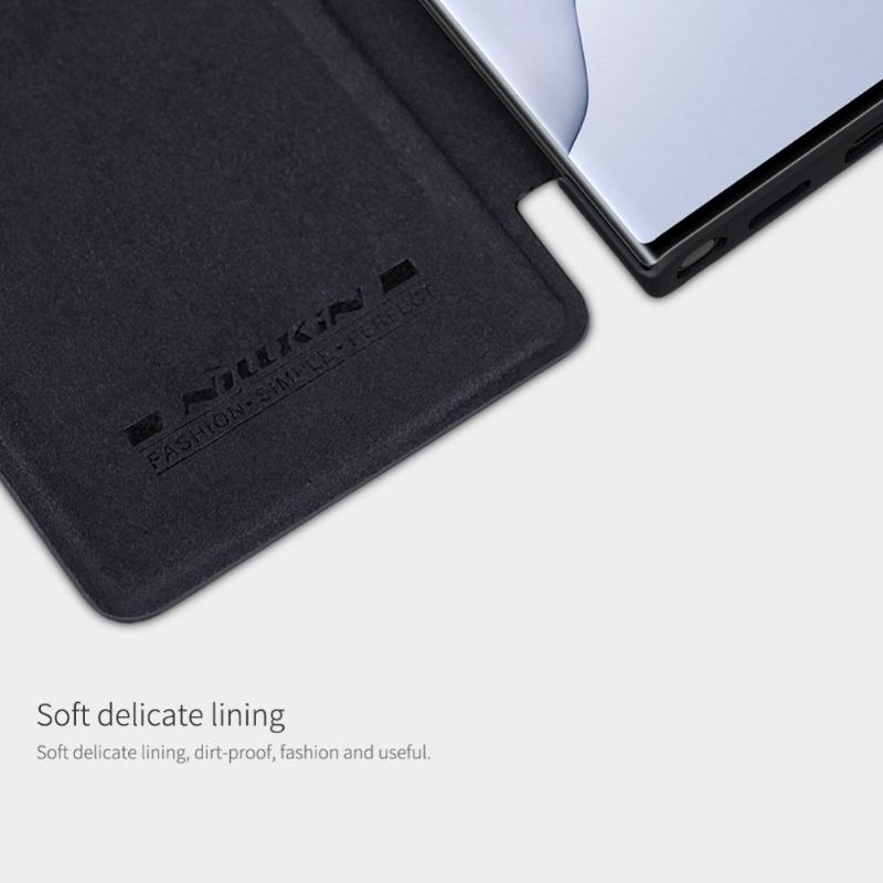 Fodral För Samsung Galaxy Note 20 Ultra Hemming Qin Lädereffekt - Svart