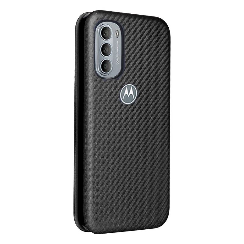 Fodral För Motorola Moto G31 / Moto G41 Hemming Kolfiberläder