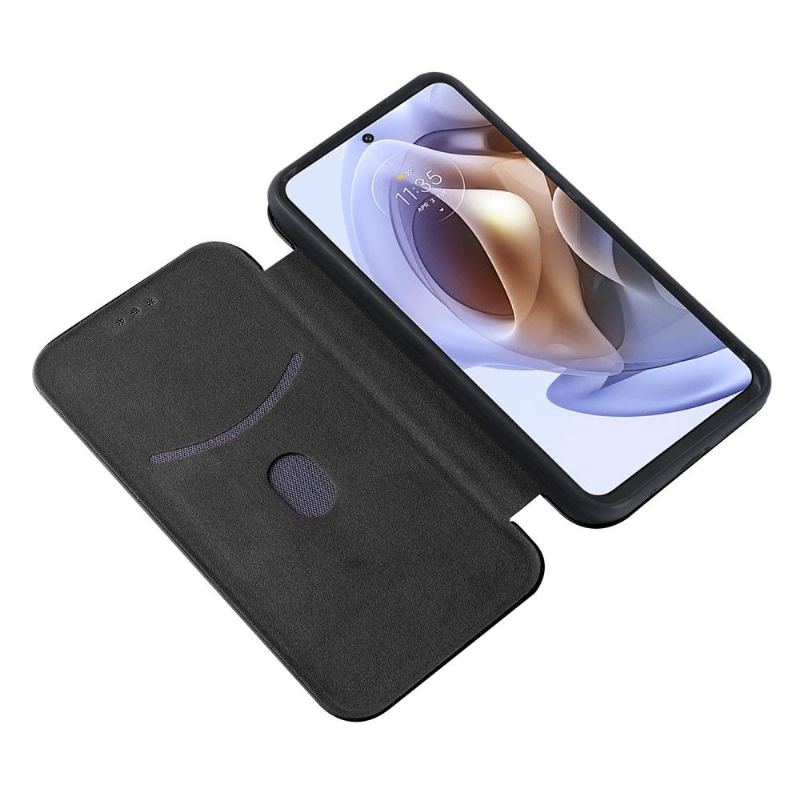 Fodral För Motorola Moto G31 / Moto G41 Hemming Kolfiberläder