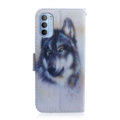 Fodral För Motorola Moto G31 / Moto G41 Hemming Wolf Pattern Support Feature