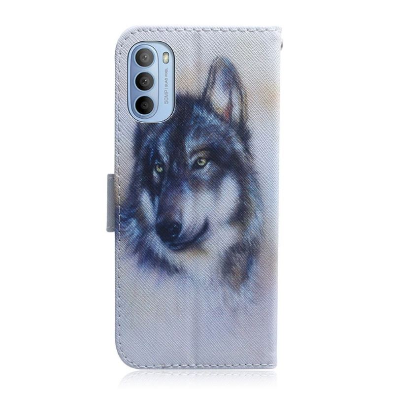 Fodral För Motorola Moto G31 / Moto G41 Hemming Wolf Pattern Support Feature