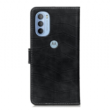 Folio-fodral För Motorola Moto G31 / Moto G41 Fallskydd Croco-look Sömmar