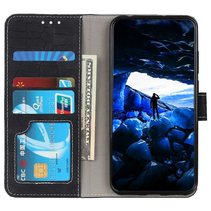 Folio-fodral För Motorola Moto G31 / Moto G41 Fallskydd Croco-look Sömmar