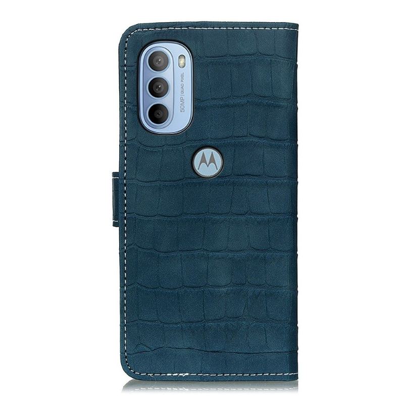 Folio-fodral För Motorola Moto G31 / Moto G41 Fallskydd Croco-look Sömmar