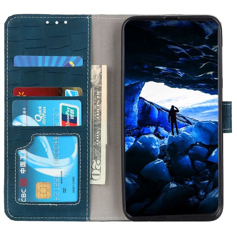 Folio-fodral För Motorola Moto G31 / Moto G41 Fallskydd Croco-look Sömmar