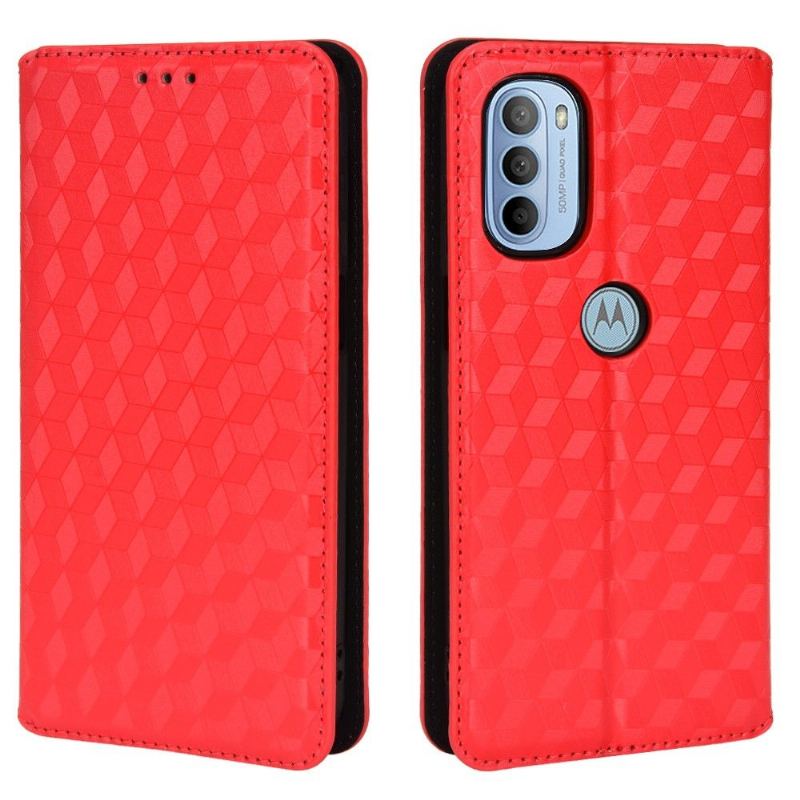 Folio-fodral För Motorola Moto G31 / Moto G41 Fallskydd Läderfodral Designgeometri