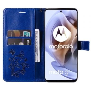 Folio-fodral För Motorola Moto G31 / Moto G41 Fallskydd Stödfunktion Fjärilar