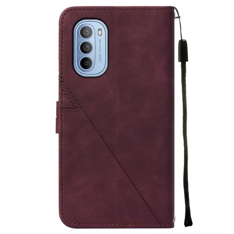 Folio-fodral För Motorola Moto G31 / Moto G41 Lädereffekt I Geometrisk Design