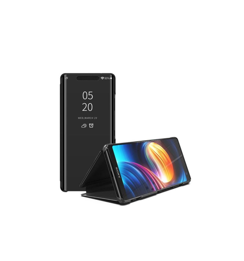 Läderfodral För Sony Xperia XZ3 Folio-fodral Spegeleffekt