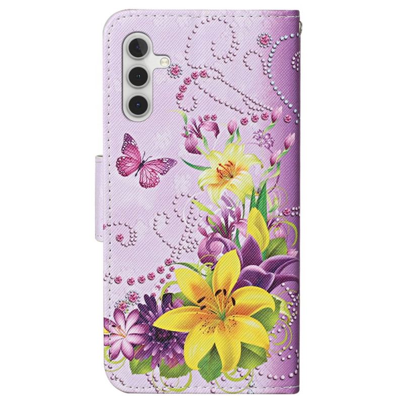 Fodral Samsung Galaxy S24 Plus 5g Gula Blommor Och Fjärilar I Lanière