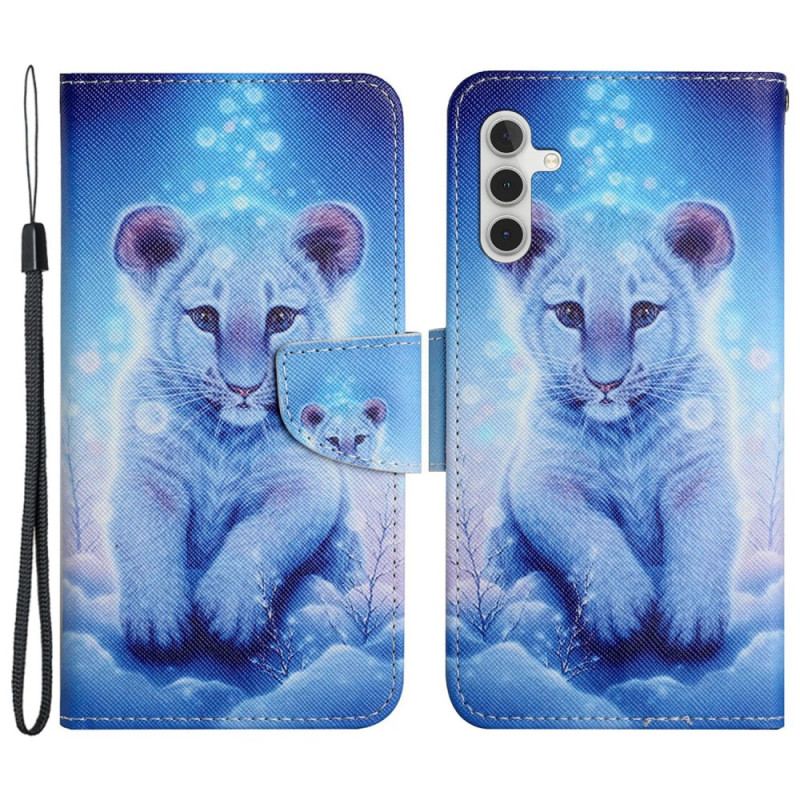 Läderskal Fodral Samsung Galaxy S24 Plus 5g Leopardmönster Med Rem