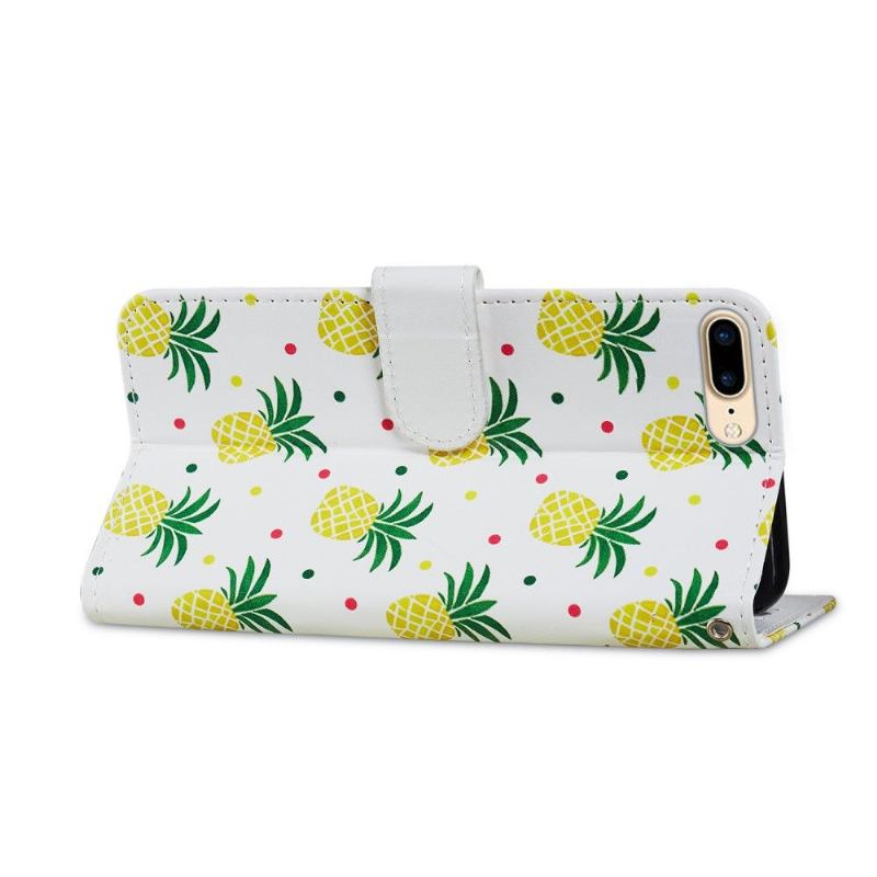 Läderfodral För iPhone 8 Plus / 7 Plus Ananas