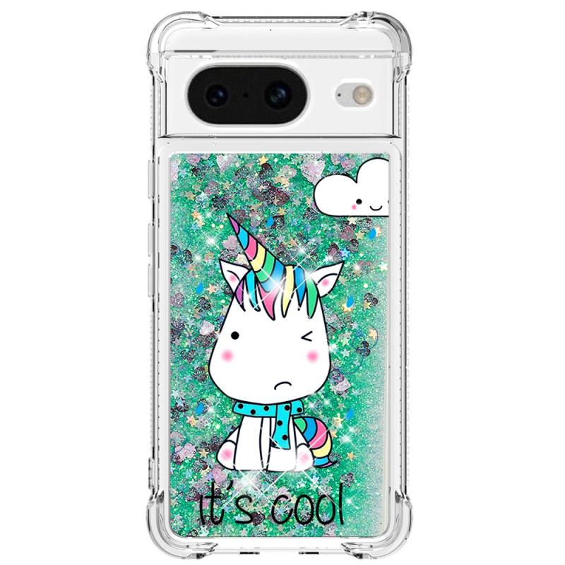 Skal Google Pixel 8 Telefonfodral Unicorn Glitter