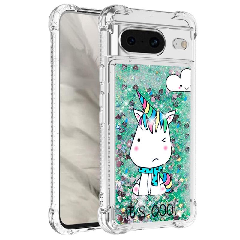 Skal Google Pixel 8 Telefonfodral Unicorn Glitter