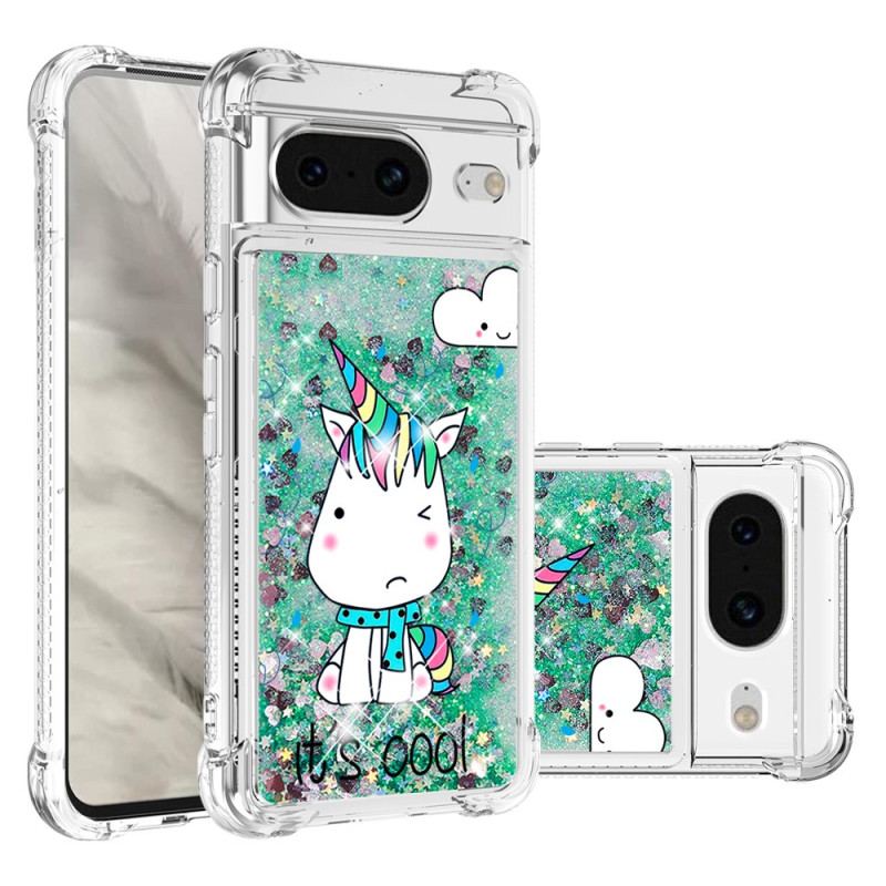 Skal Google Pixel 8 Telefonfodral Unicorn Glitter