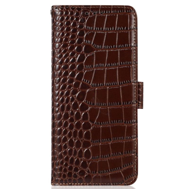 Läderfodral Xiaomi Redmi Note 13 Pro 4g Telefonfodral Crocodile Design Rfid Blocking Technology