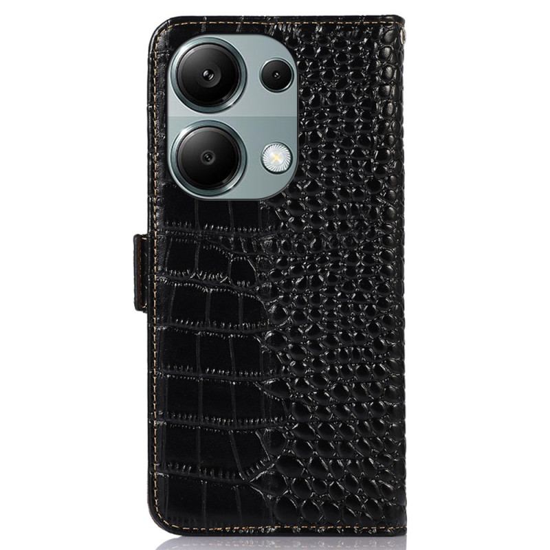 Läderfodral Xiaomi Redmi Note 13 Pro 4g Telefonfodral Crocodile Design Rfid Blocking Technology