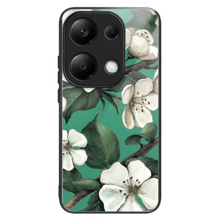 Skal Xiaomi Redmi Note 13 Pro 4g Vita Blommor I Härdat Glas