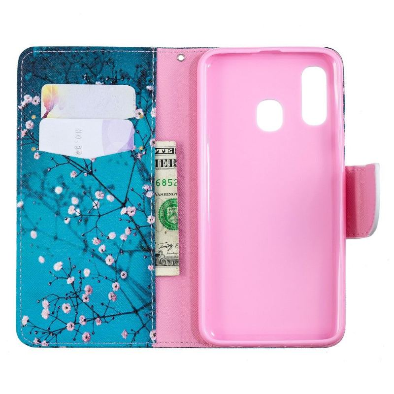 Fodral Case För Samsung Galaxy A40 Folio-fodral Blommande Grenar