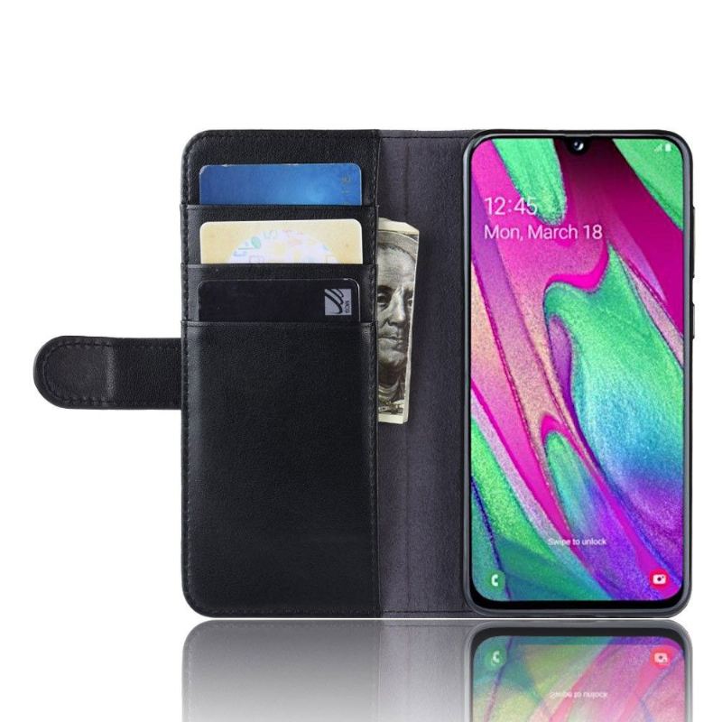 Fodral För Samsung Galaxy A40 Bedrijf Premium Läder - Svart