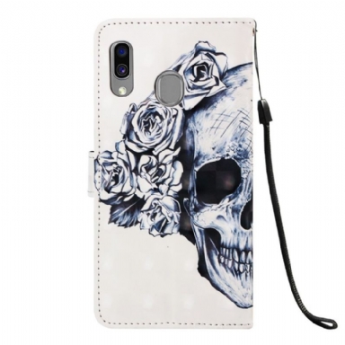 Fodral För Samsung Galaxy A40 Skalleblommor