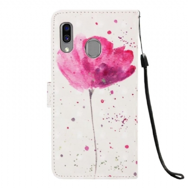 Folio-fodral För Samsung Galaxy A40 Rosa Blomma