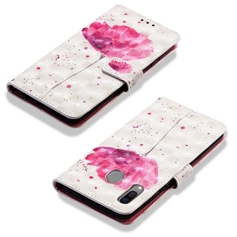 Folio-fodral För Samsung Galaxy A40 Rosa Blomma