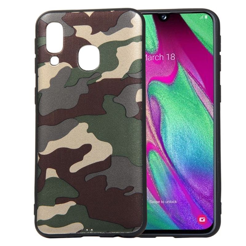 Skal För Samsung Galaxy A40 Bedrijf Militär Camo Gel