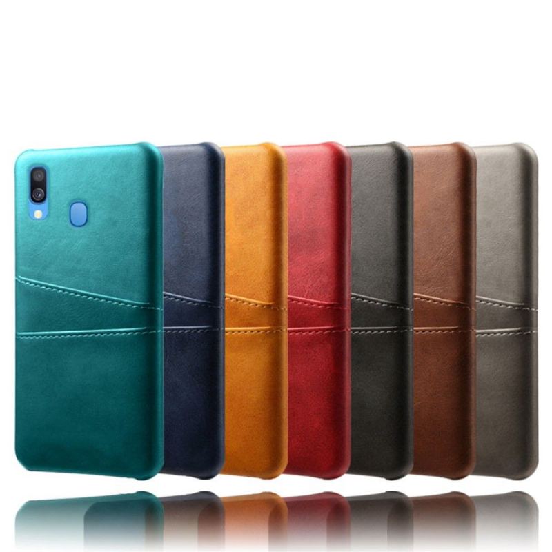 Skal För Samsung Galaxy A40 Melody Leather Effekt Korthållare