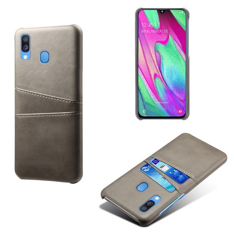 Skal För Samsung Galaxy A40 Melody Leather Effekt Korthållare