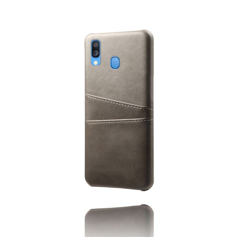 Skal För Samsung Galaxy A40 Melody Leather Effekt Korthållare