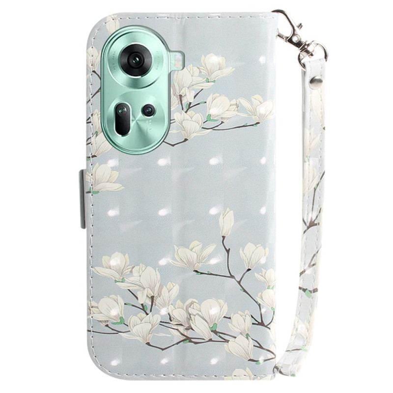 Fodral Oppo Reno 11 5g Lanière Magnolias