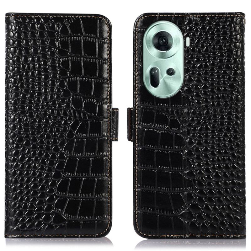 Skyddsfodral Oppo Reno 11 5g Crocodile Texture Läder