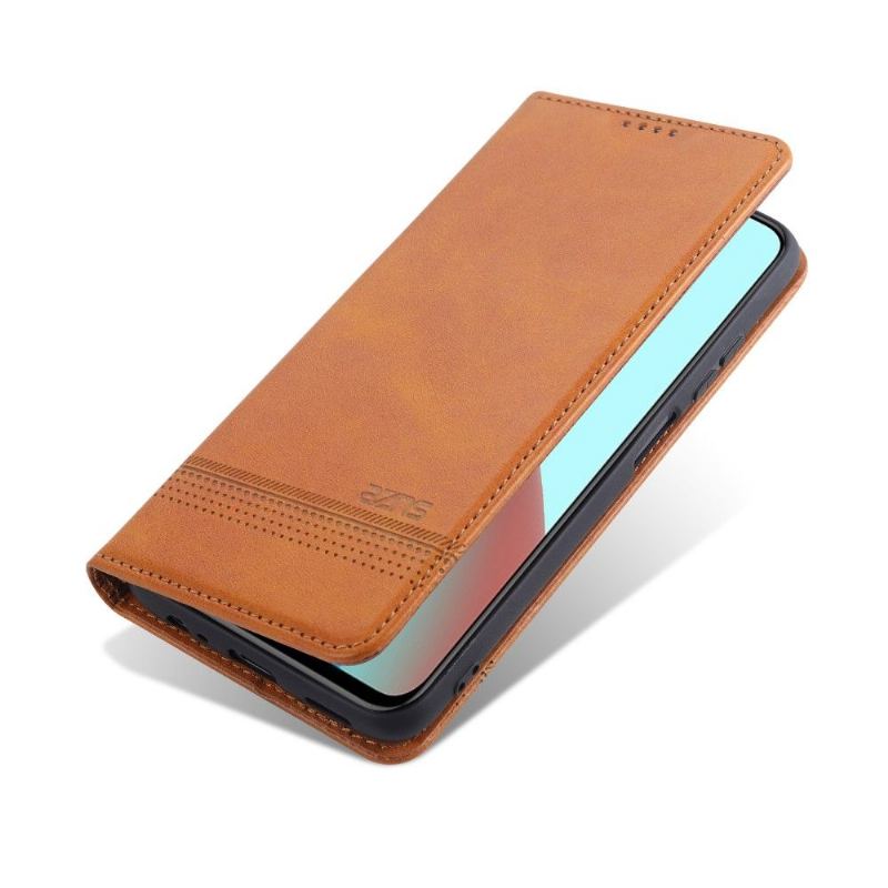 Fodral För Xiaomi Redmi Note 9T Hemming Folio-fodral Azns Konstläder