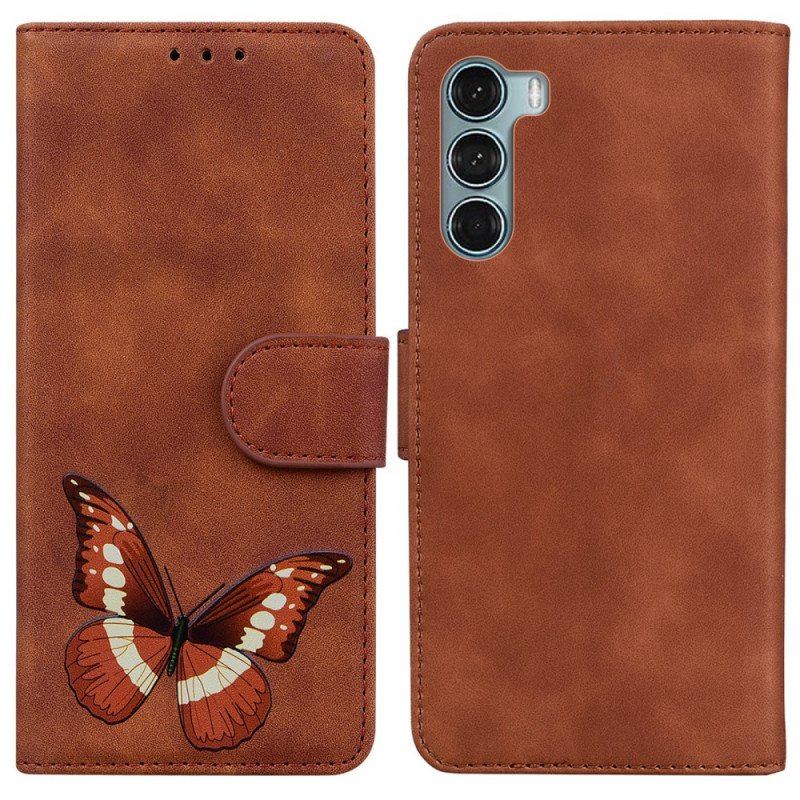 Läderfodral Moto G200 5G Skin-touch Butterfly