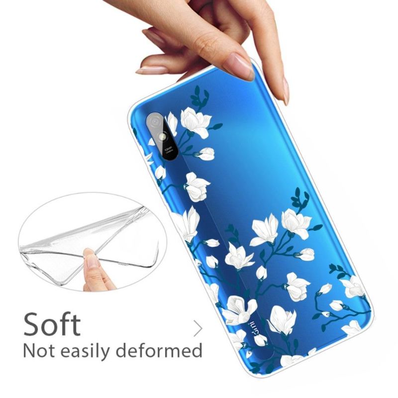 Skal För Xiaomi Redmi 9A Vita Blommor