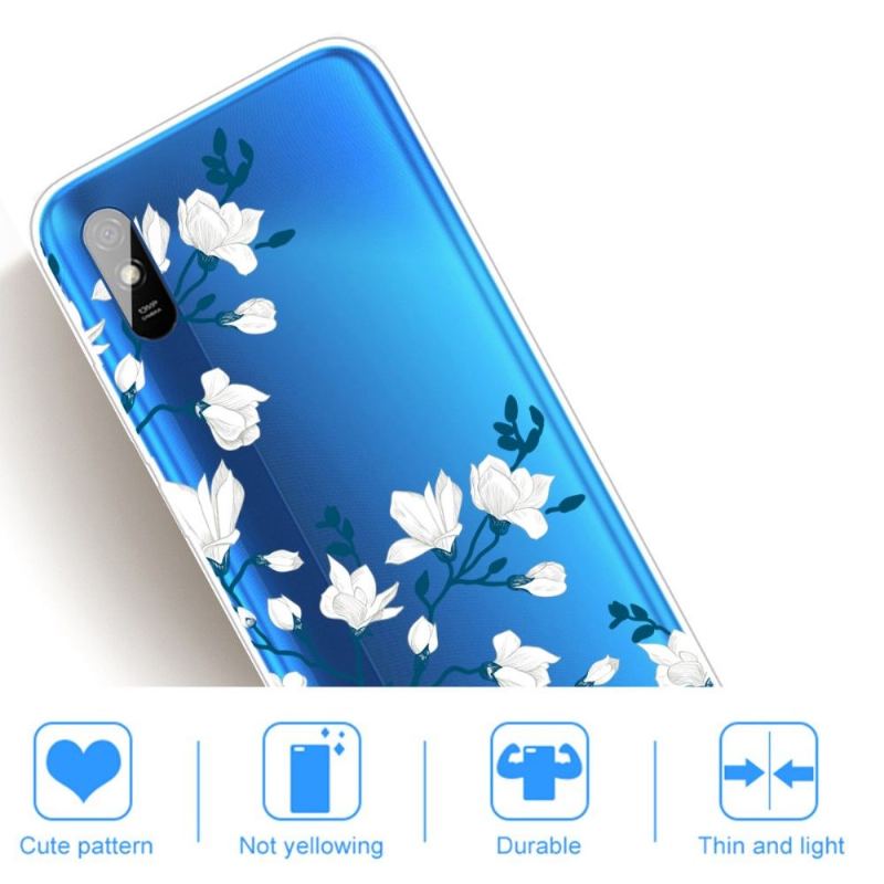 Skal För Xiaomi Redmi 9A Vita Blommor