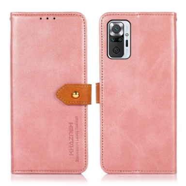 Fodral För Xiaomi Redmi Note 10 Pro Hemming Khazneh Bicolor Konstläder