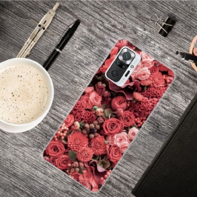 Skal För Xiaomi Redmi Note 10 Pro Röd Blomma