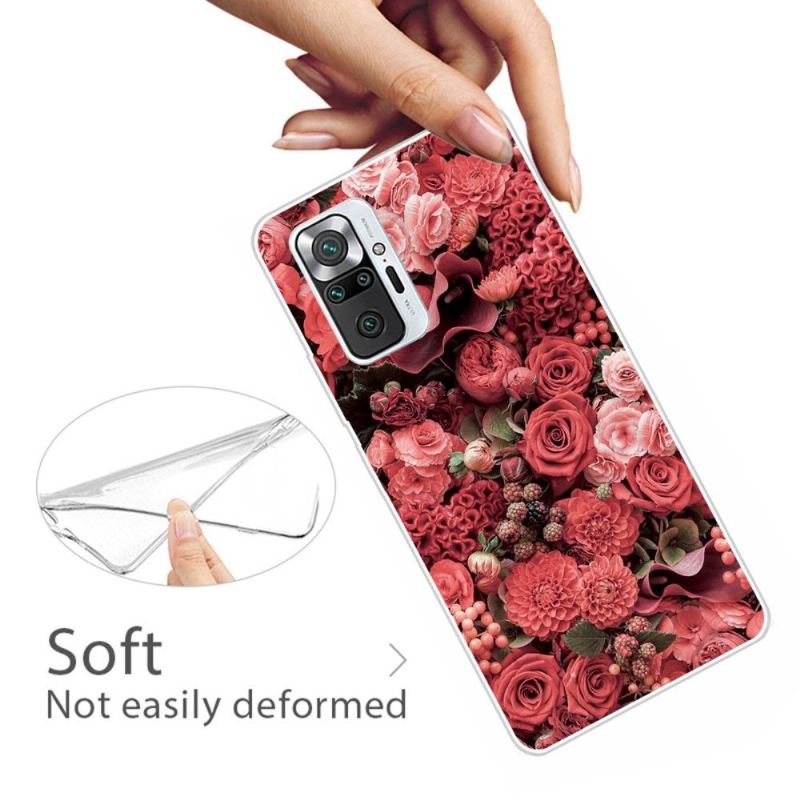 Skal För Xiaomi Redmi Note 10 Pro Röd Blomma