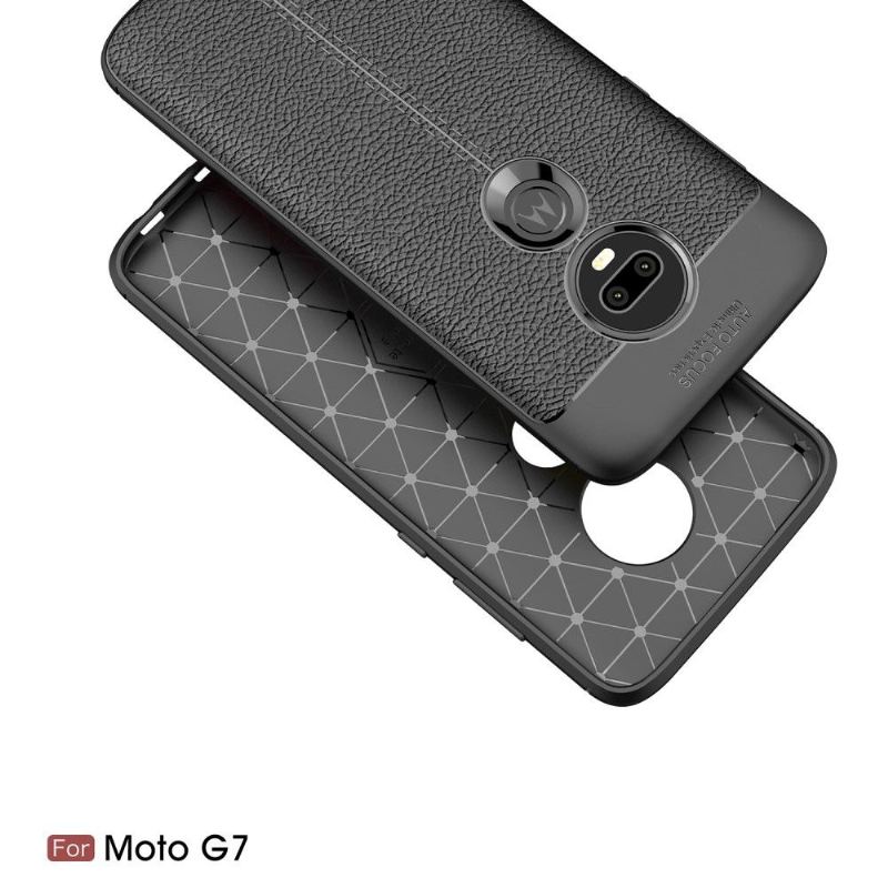 Skal För Motorola Moto G7 Finishing Gel I Konstläder