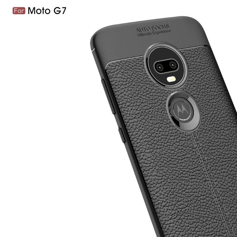 Skal För Motorola Moto G7 Finishing Gel I Konstläder