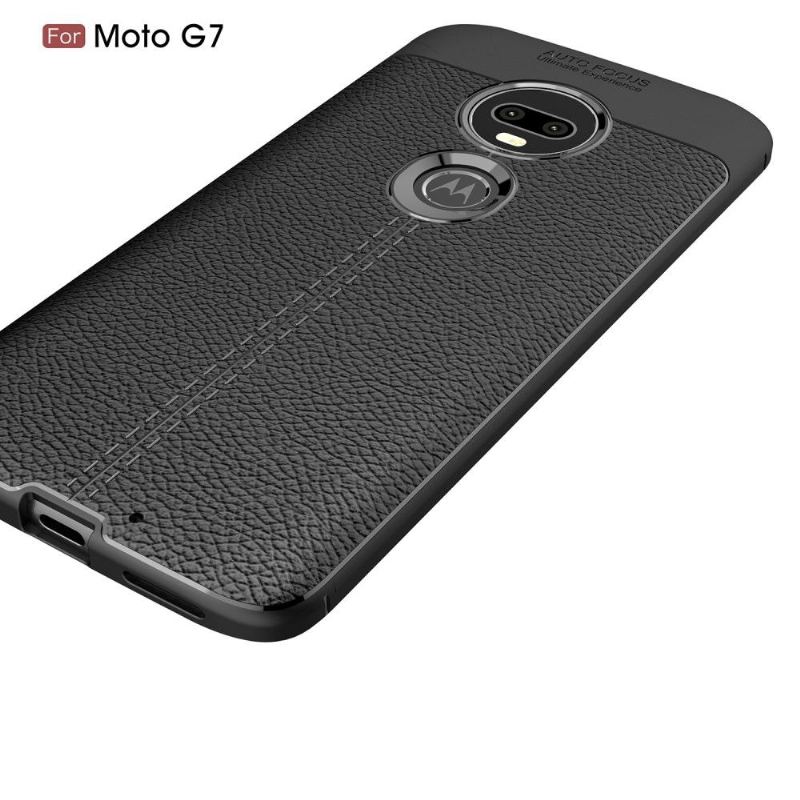 Skal För Motorola Moto G7 Finishing Gel I Konstläder