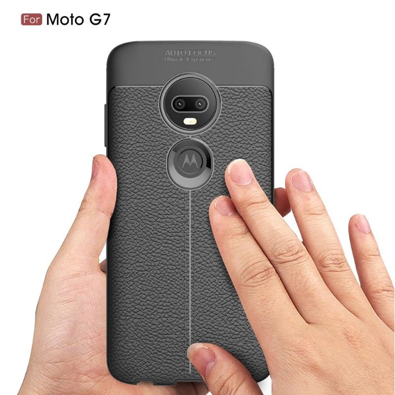 Skal För Motorola Moto G7 Finishing Gel I Konstläder