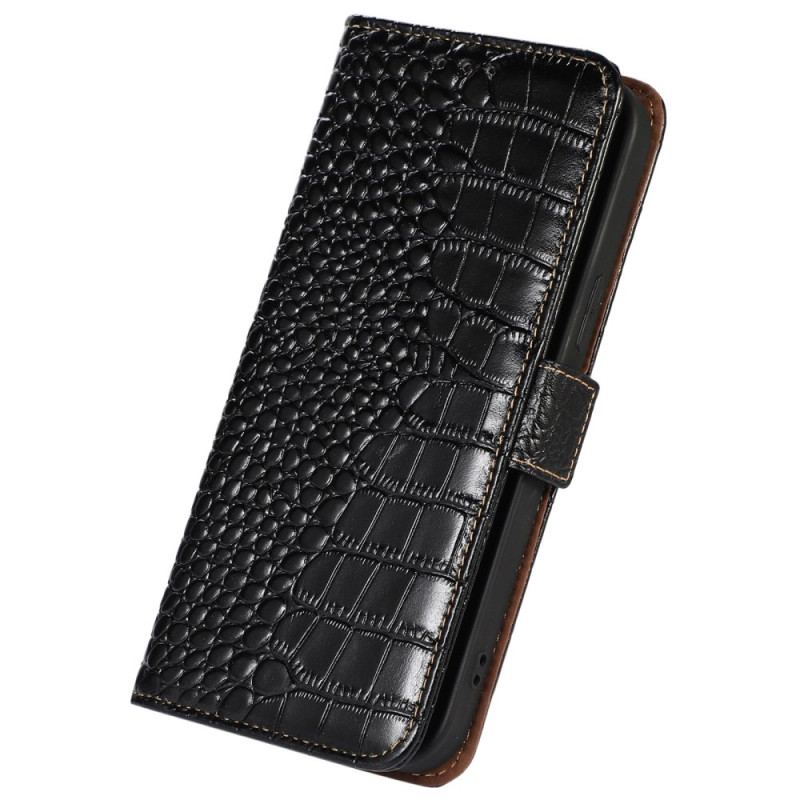 Läderskal Fodral Poco X6 Pro 5g Crocodile Texture Wallet Med Rfid-blockering