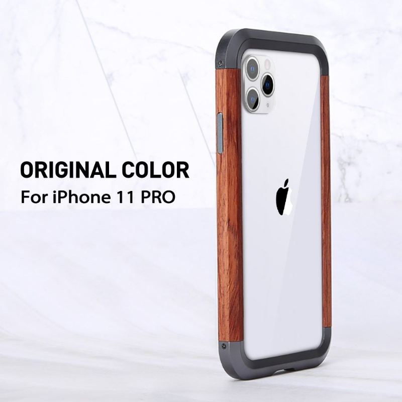 Skal För iPhone 11 Pro Trä Och Metall